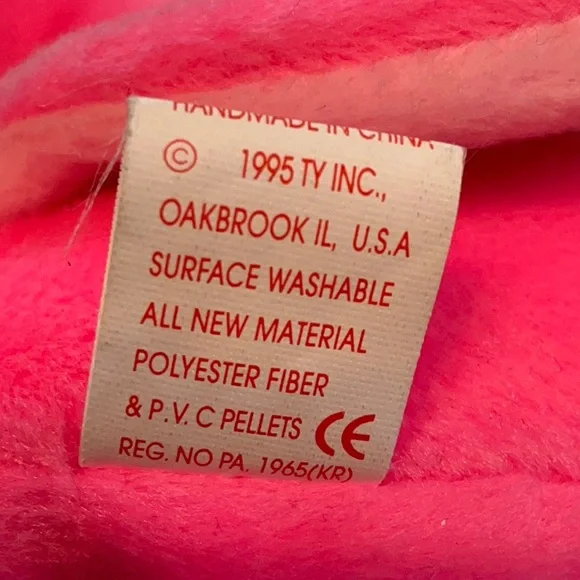 TY Beanie Babies PINKY NWT Pink Flamingo 1995 DOB February 13, 1995 - Picture 11 of 11